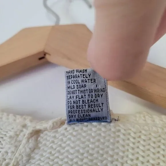 Vintage Northern Isles Hand Embroidered Knit Sweater Cream M - Picture 6 of 12